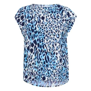 Blauw geprinte top Bianca