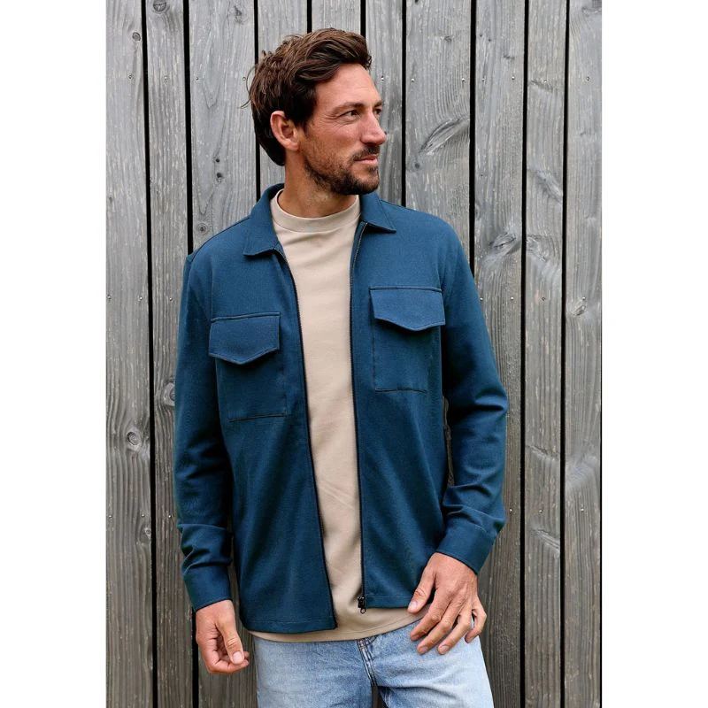 Blauw regular fit shirt Luxury Zip - Afbeelding 3