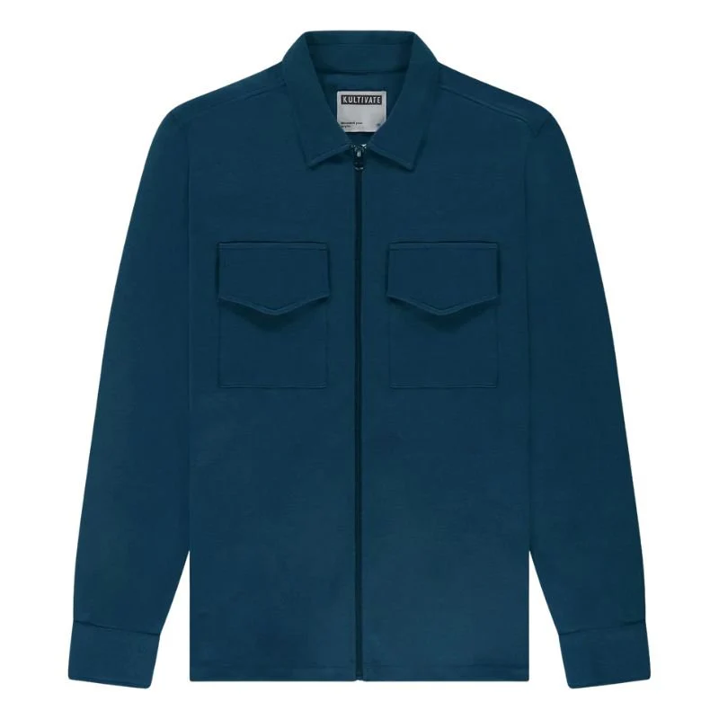 Blauw regular fit shirt Luxury Zip - Afbeelding 2