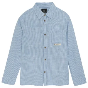 Blauw shirt Linen Stripe