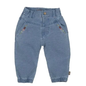 Blauwe broek Embroidery Jog Denim