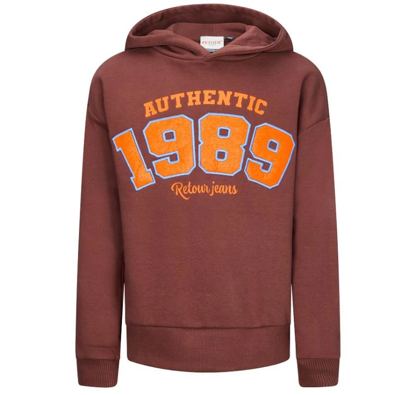 Bordeaux rode retro hoodie Roy - Afbeelding 2