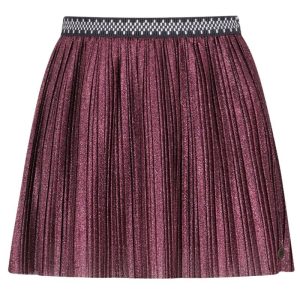 Bordeauxrode plisse glitter rok Solly