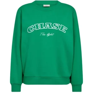 Bright Green met offwhite print pullover Kamela