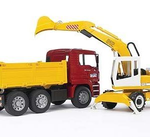 Bruder 02751 MAN Kiepwagen en Liebherr rupsbagger