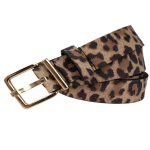 Bruin geprinte leopard riem 25227