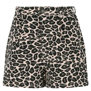 Bruin geprinte woven short Fini