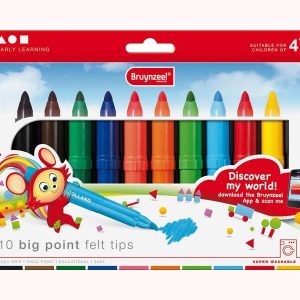 Bruynzeel Viltstiften extra dik: 10 stuks (2001K10B)