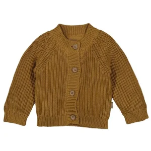 Camel gebreid knopen vest Knit