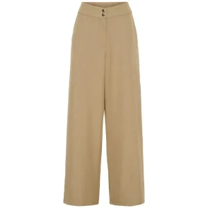 Camelbruine wide leg pantalon Lion