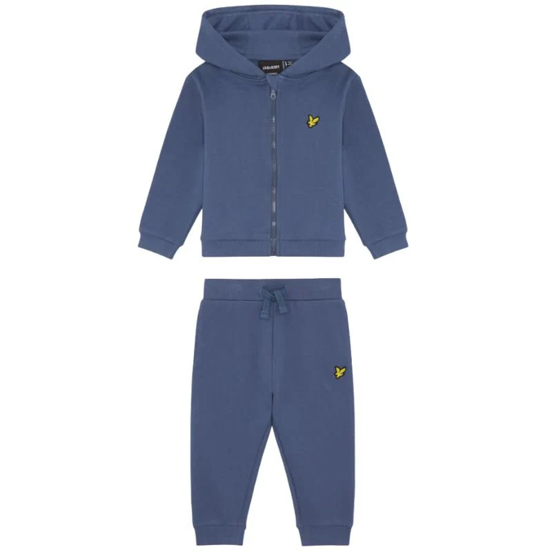 Dark Cornflower zip through hoodie & jogger set - Afbeelding 2