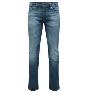 Dark Medium Blue Denim jeans Loom slim