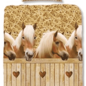 Dekbedovertrek Paard ruit met naam