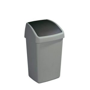 DELTA PRULLENBAK – MET SWING DEKSEL – 25 L – ANTRACIET/ZWART