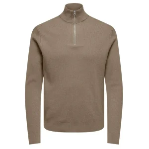 Desert Taupe half zip knit Phil