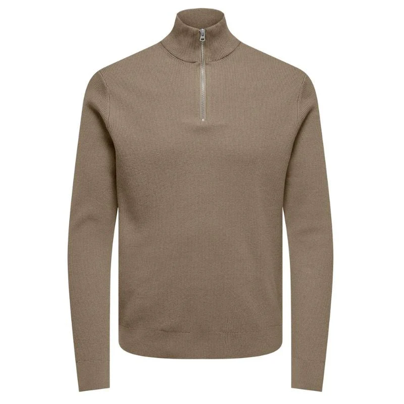 Desert Taupe half zip knit Phil