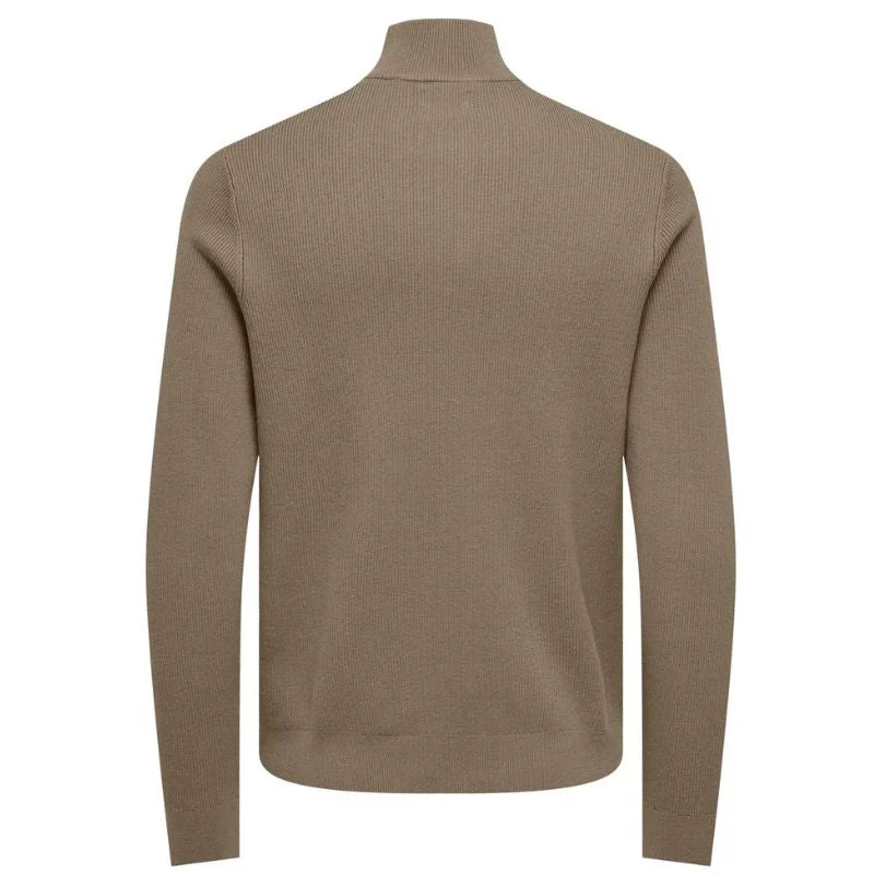 Desert Taupe half zip knit Phil - Afbeelding 3