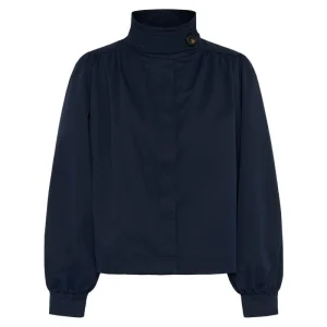 Donkerblauw cropped short jacket Olina