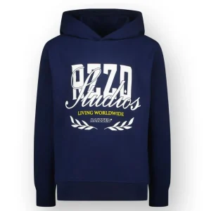 Donkerblauw geprinte hoodie Neale