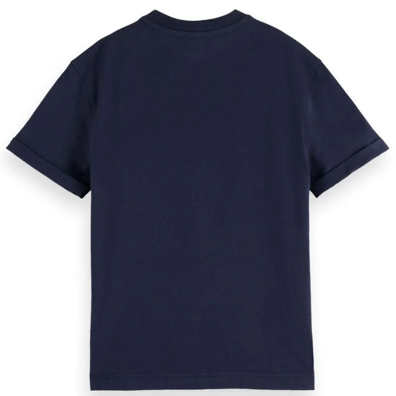 Donkerblauw loose fit artwork t-shirt - Afbeelding 3