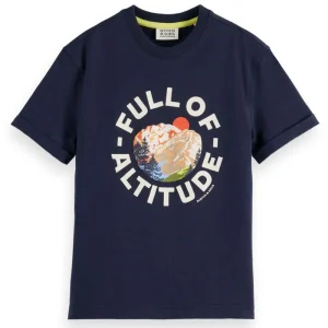 Donkerblauw loose fit artwork t-shirt