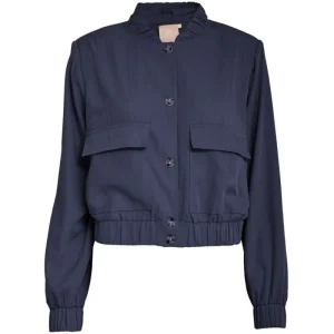 Donkerblauwe bomber jacket Grady