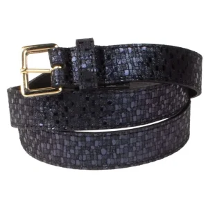 Donkerblauwe glitter riem 25215