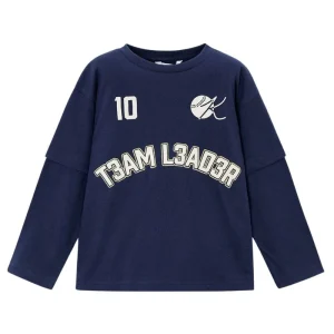 Donkerblauwe longsleeve met backprint Team