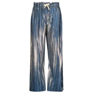 Donkerblauwe metallic broek Fenna
