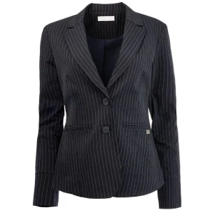 Donkerblauwe pinstripe blazer Manja V