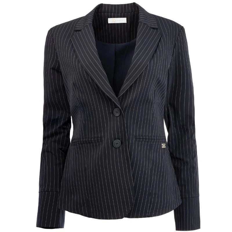 Donkerblauwe pinstripe blazer Manja V