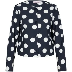 Donkerblauwe polkadot jacket Charlot