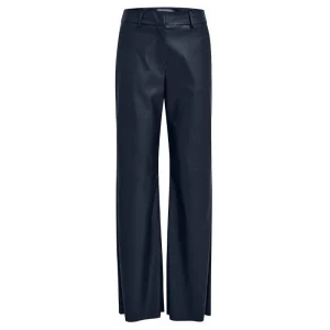 Donkerblauwe PU pantalon Tasja