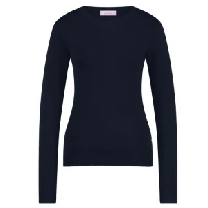 Donkerblauwe basic knit pullover Lana