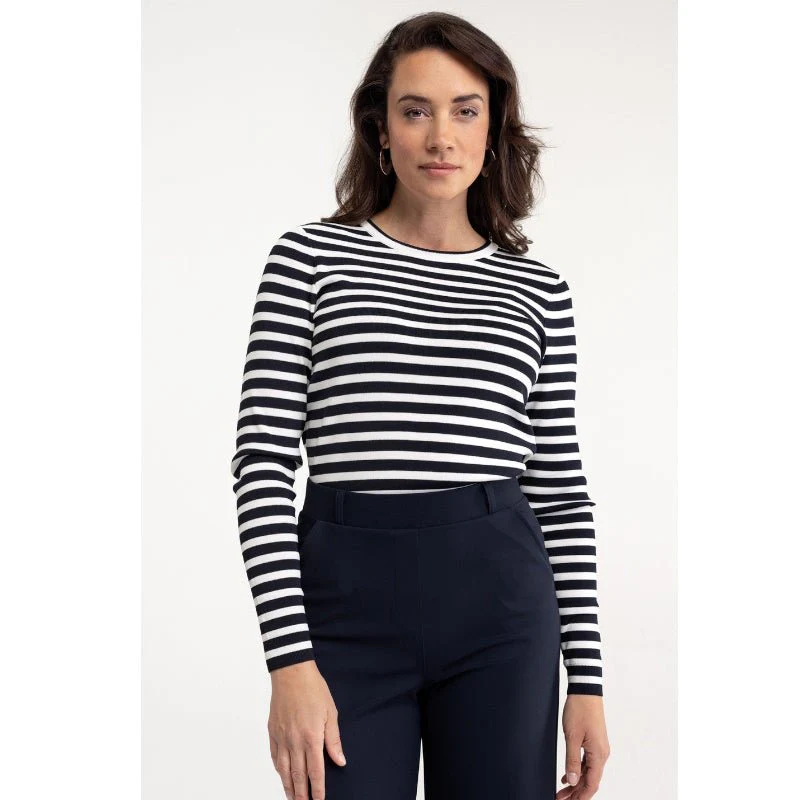Donkerblauwe knit pullover Luna stripe - Afbeelding 3