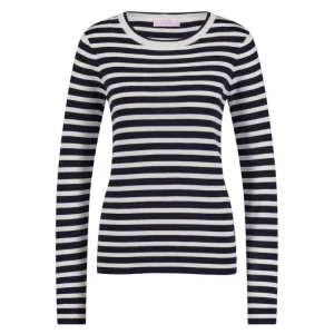 Donkerblauwe knit pullover Luna stripe