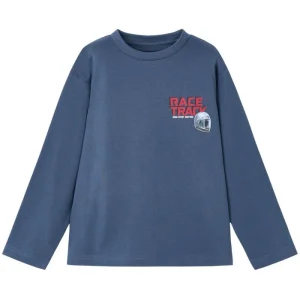 Donkerblauwe race track longsleeve