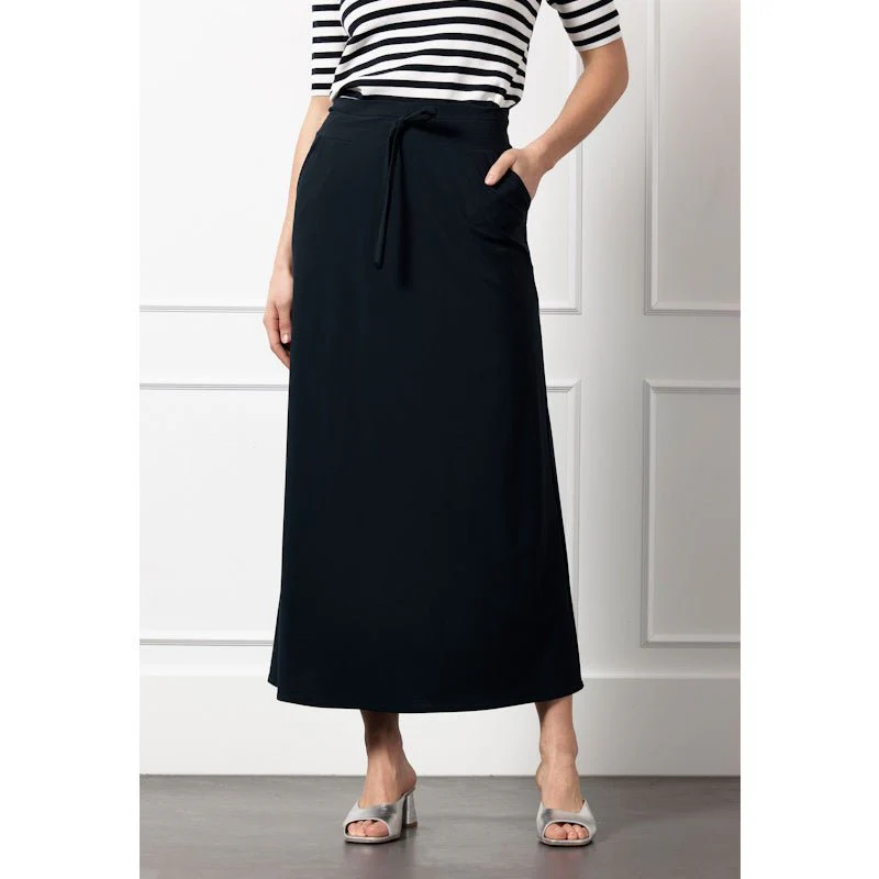 Donkerblauwe long basic travel rok Chloe - Afbeelding 3