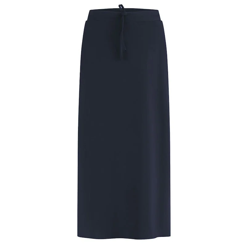 Donkerblauwe long basic travel rok Chloe