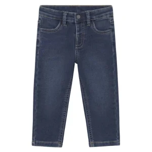 Donkerblauwe slim fit soft denim pants