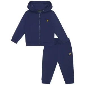 Donkerblauwe zip through hoodie & jogger set