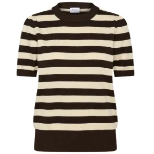 Donkerbruin gestreepte knit pullover Mila Block