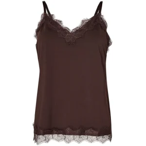 Donkerbruine kanten straptop Bicco