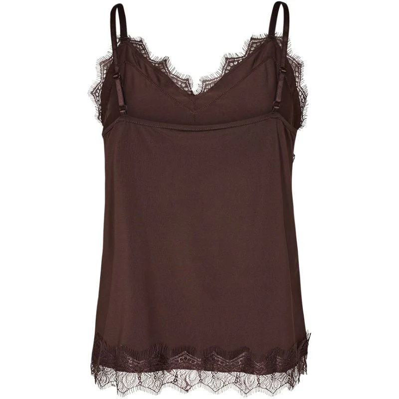 Donkerbruine kanten straptop Bicco - Afbeelding 3