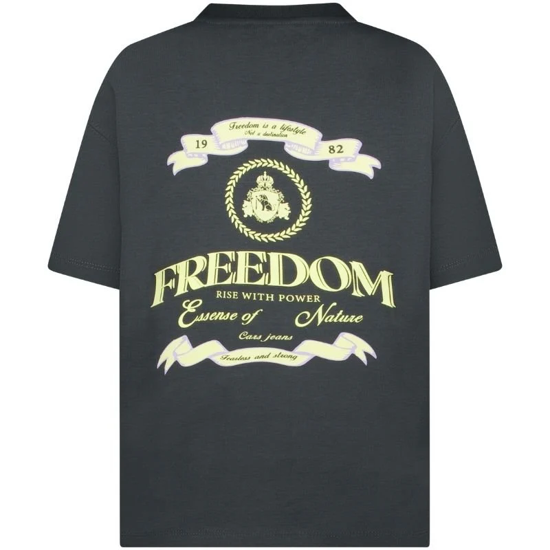 Donkergrijs backprint t-shirt Nazuro - Afbeelding 3