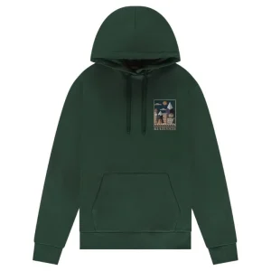 Donkergroene hooded sweater Belle