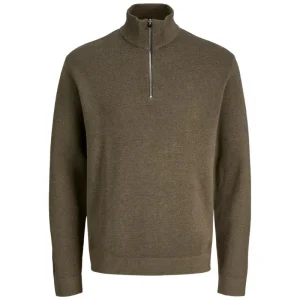 Donkergroene knit sweater Blamilano zip