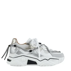 Dwars veterschoenen Jupiter J5554C-61 Zilver