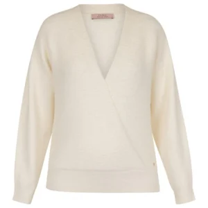 Ecrubeige wrap knitted pullover Nuri
