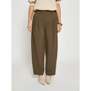 Ermine Brown Melange highwaist pantalon Maya